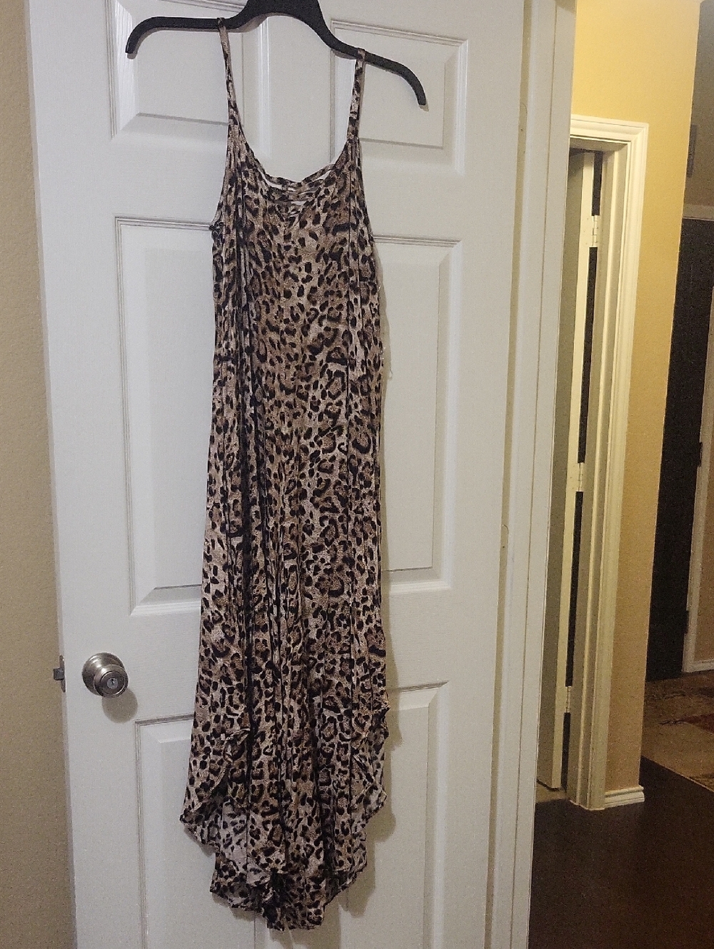J.B.S. Leopard Print Spaghetti Strap Jumpsuit - Beige/Black